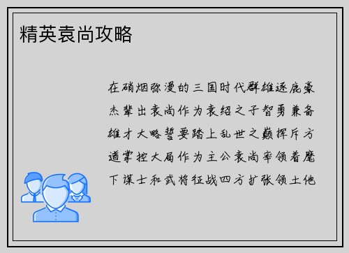 精英袁尚攻略
